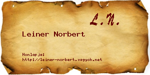 Leiner Norbert névjegykártya